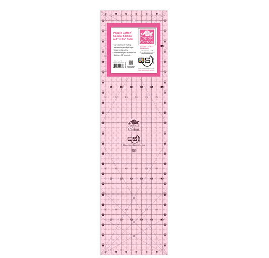 6.5" X 24" Pink Non-slip Ruler, QSR65X24PC