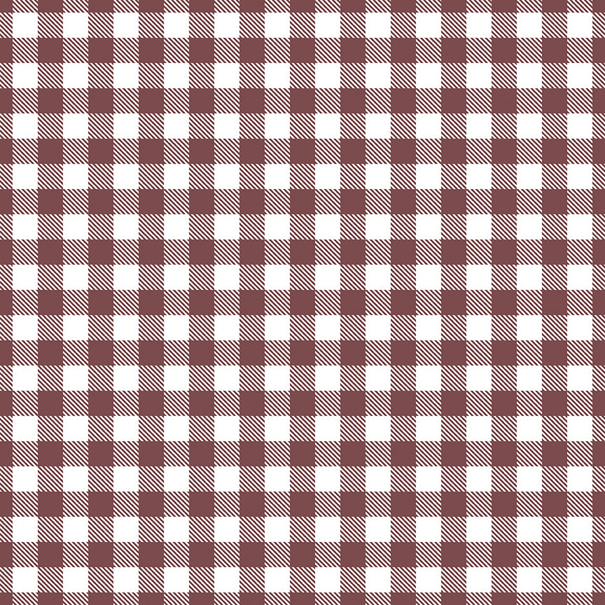 A Walk on the Prairie, by Melissa Gilbert, C15238 Plaid Marsala, Sold by the 1/2 yard