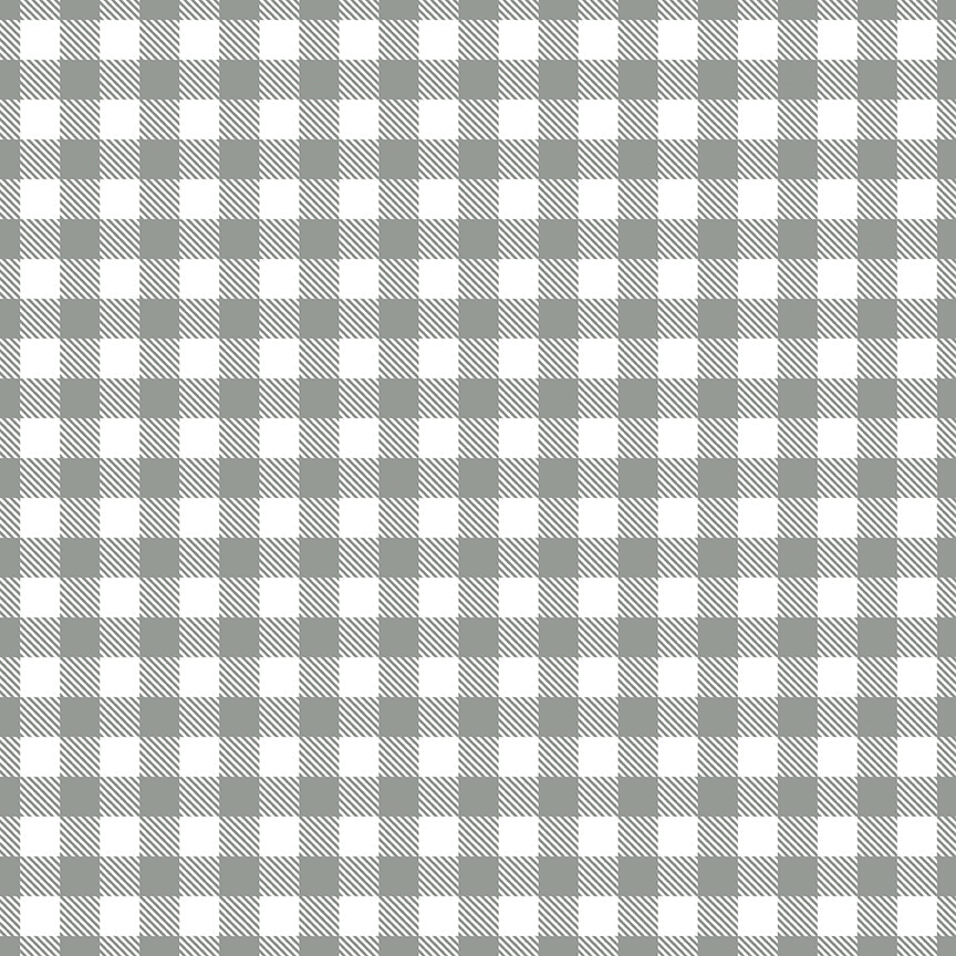 A Walk on the Prairie, by Melissa Gilbert, C15238 Plaid Sagegray, Sold by the 1/2 yard