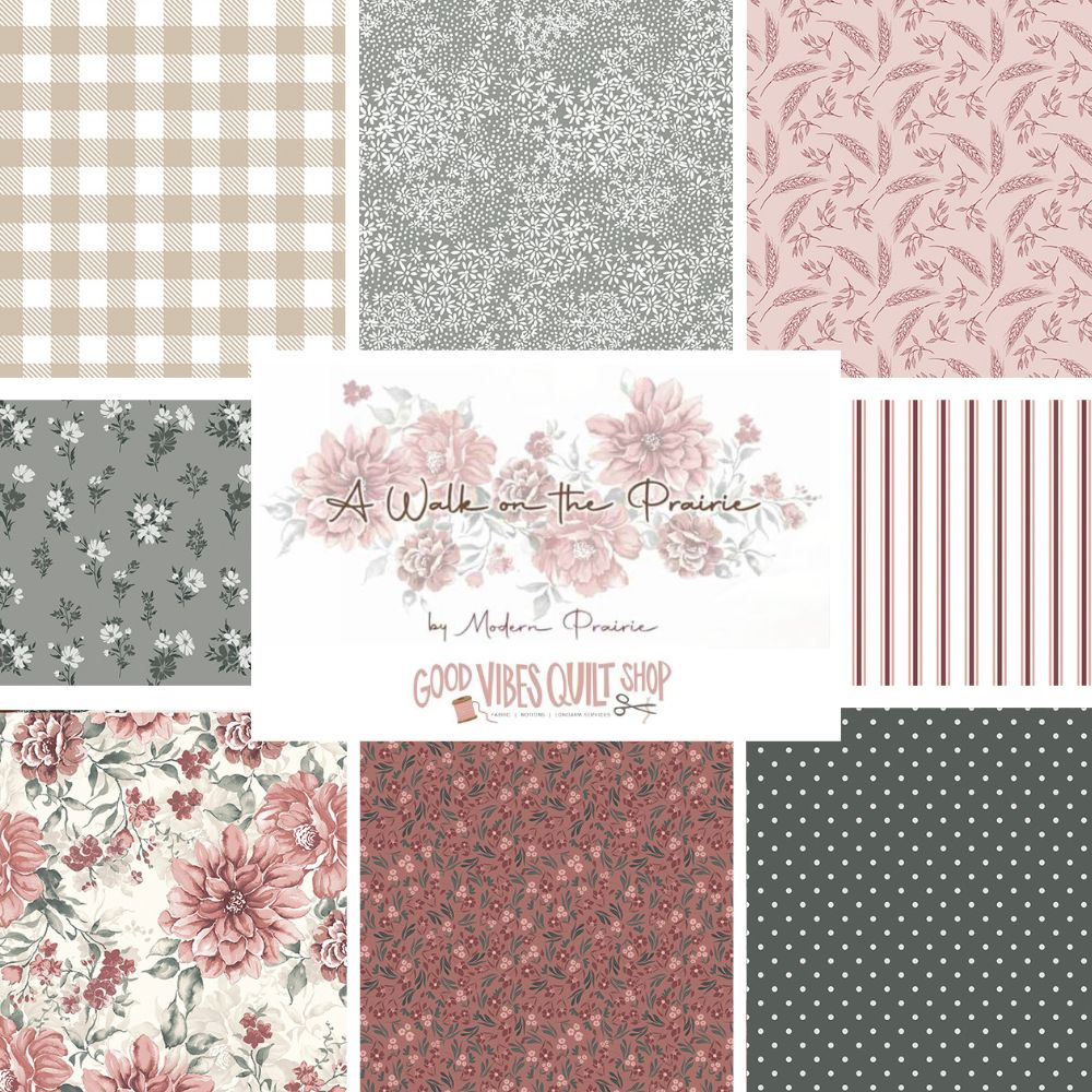 A Walk on the Prairie, by Melissa Gilbert, Fat Quarter Bundle 14 skus Mini