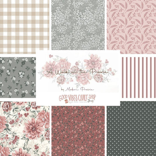 A Walk on the Prairie, by Melissa Gilbert, Fat Quarter Bundle 14 skus Mini - Good Vibes Quilt Shop