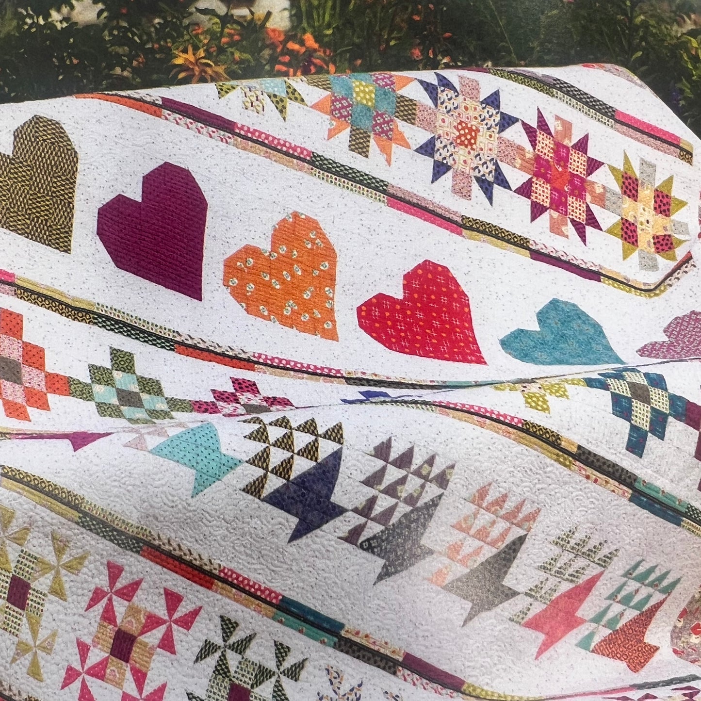 AroundtheBlockQuilts TenSisters Carman Geddes Quilt Patterns Easy Piecing Grid System Heart Quilt Flower Basket Block
