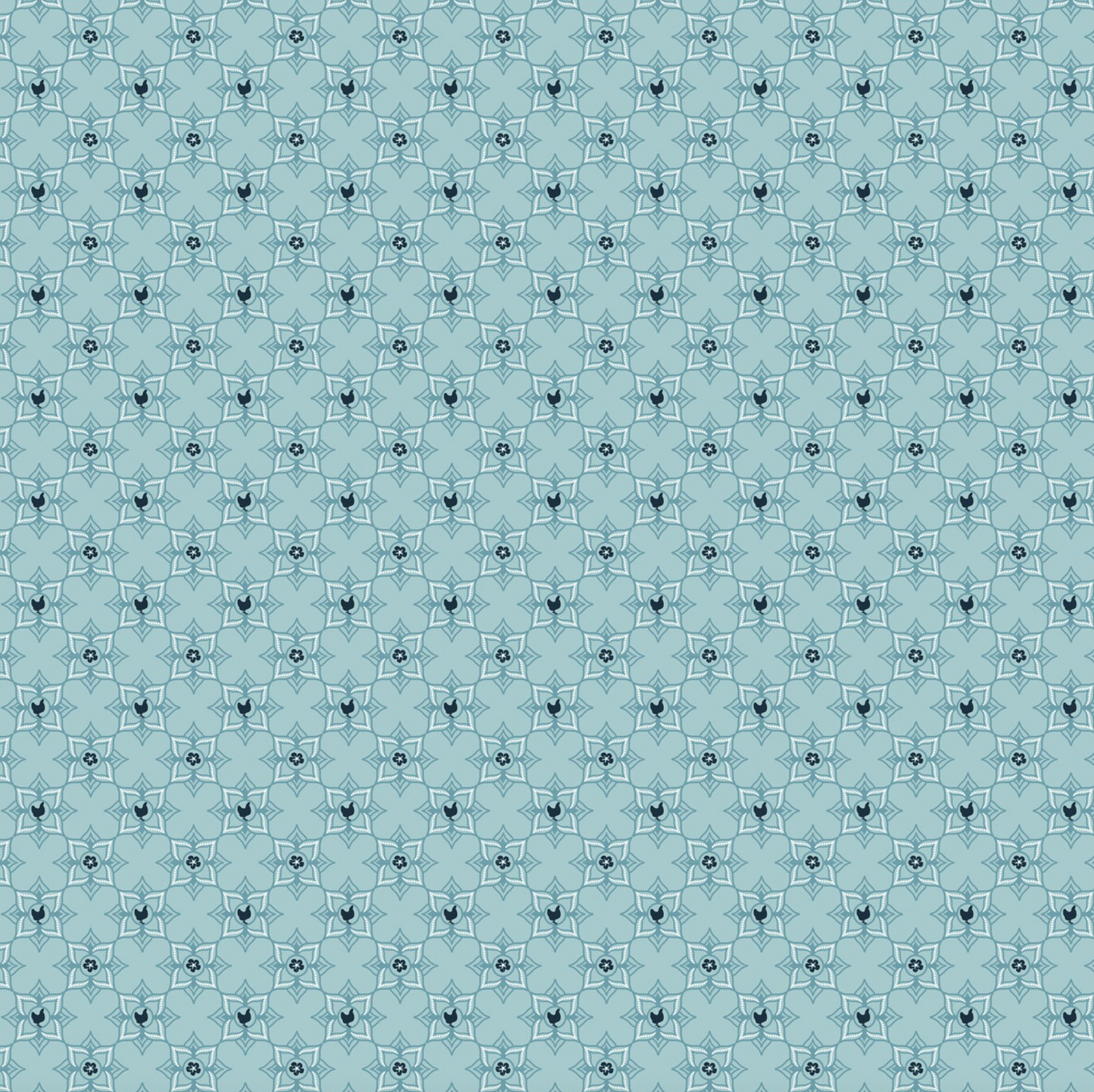 Barnyard Bandana, a PC Basic, Blue Cowboy, BB21315, sold by 1/2 yard - Good Vibes Quilt Shop