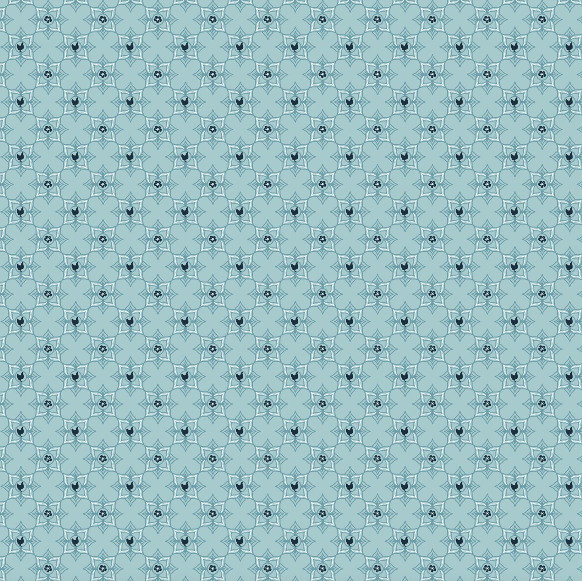 Barnyard Bandana, a PC Basic, Blue Cowboy, BB21315, sold by 1/2 yard - Good Vibes Quilt Shop