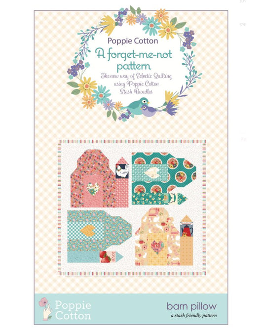 Barn Pillow, from the Forget Me Not Collection, a STASH BUSTER PATTERN! - Good Vibes Quilt Shop
