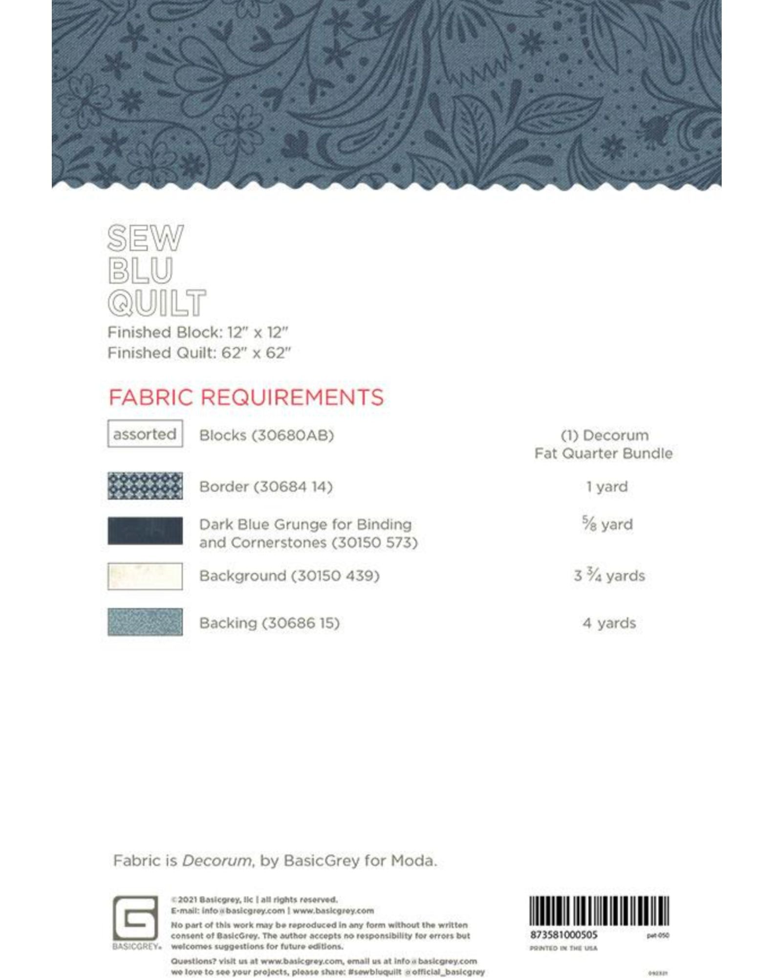 Sew Blu Quilt Pattern, by Basic Grey, PAT050 - Good Vibes Quilt Shop