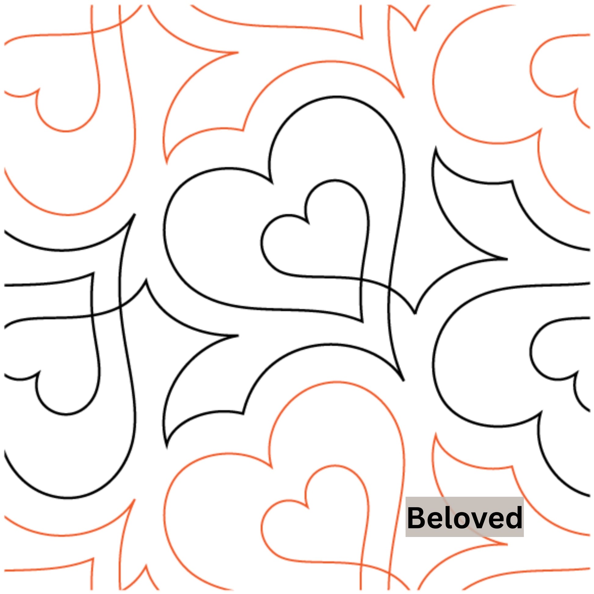 Heart Patterns Pantograph Patterns for Edge to Edge for Longarm Quilting - Good Vibes Quilt Shop