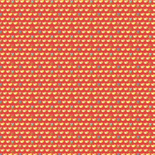 Betsy's Sewing Kit, Little Chicks, Red, BK22113, sold by the 1/2 yard - Good Vibes Quilt Shop