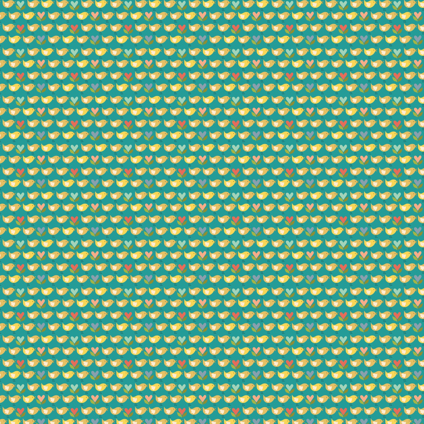 Betsy's Sewing Kit, Little Chicks, Teal, BK22114, sold by the 1/2 yard - Good Vibes Quilt Shop