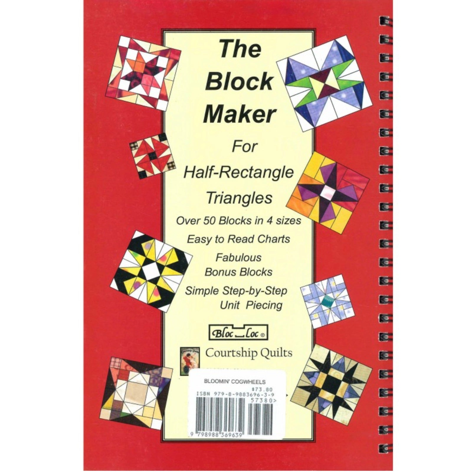 Bloc Loc Maker 1, Half Rectangle Book, by Janna Thomas, 50 Blocks! - Good Vibes Quilt Shop