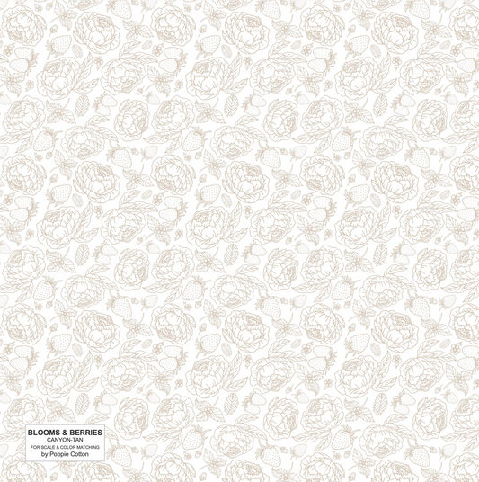 Blooms and Berries, Canyon Tan, BAB2480, sold by the 1/2 yard - Good Vibes Quilt Shop