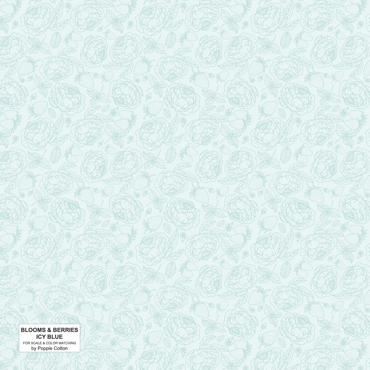Blooms and Berries, Icey Blue Light Teal, BAB2484, sold by the 1/2 yard - Good Vibes Quilt Shop