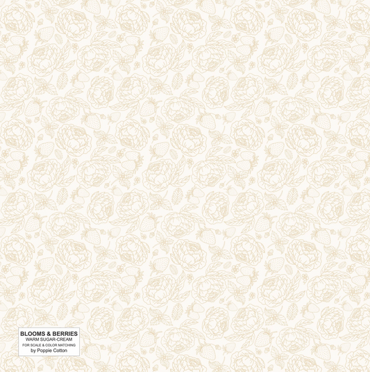Blooms and Berries, Warm Sugar Cream, BAB2481, sold by the 1/2 yard - Good Vibes Quilt Shop