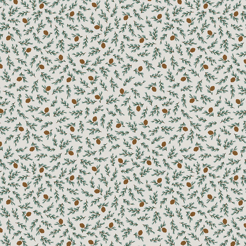 Camp Woodland, C10464 White, sold by the 1/2 yard - Good Vibes Quilt Shop