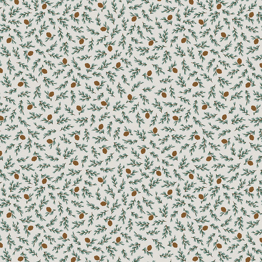 Camp Woodland, C10464 White, sold by the 1/2 yard - Good Vibes Quilt Shop