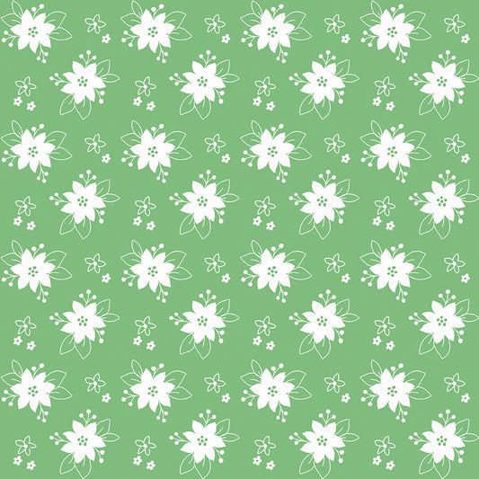 Pixie Noel 2 by Tasha Noel a Riley Blake Designs Collection, Green Floral, Sold by the 1/2 yard - Good Vibes Quilt Shop