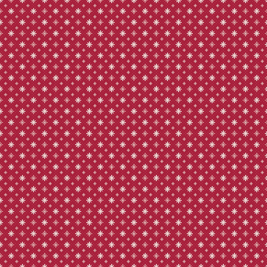 Christmas Village by Katherine Lenius, Red Snowflakes - Good Vibes Quilt Shop