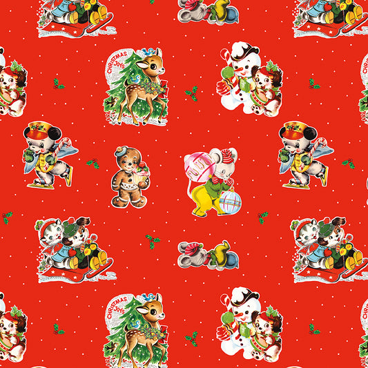 Christmas Joy by Lindsey Wilkes a Riley Blake Designs Collection, Red Main, Sold by the 1/2 yard