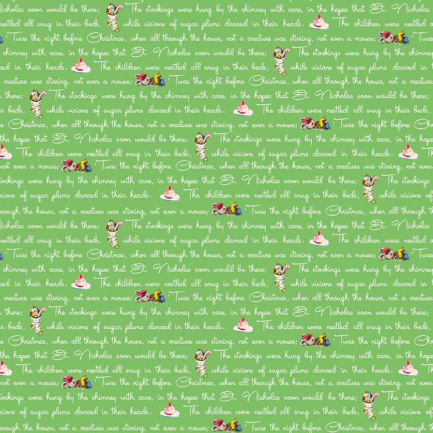 Christmas Joy by Lindsey Wilkes a Riley Blake Designs Collection, Green Text, Sold by the 1/2 yard - Good Vibes Quilt Shop