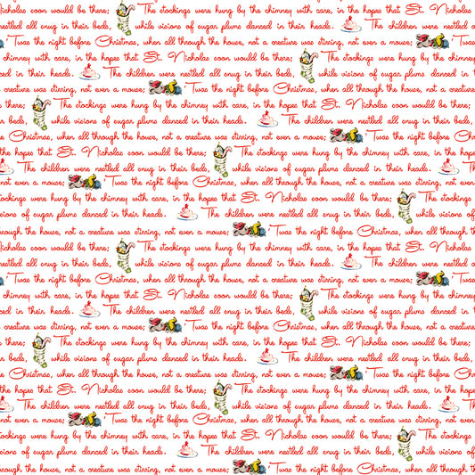 Christmas Joy by Lindsey Wilkes a Riley Blake Designs Collection, White Text, Sold by the 1/2 yard