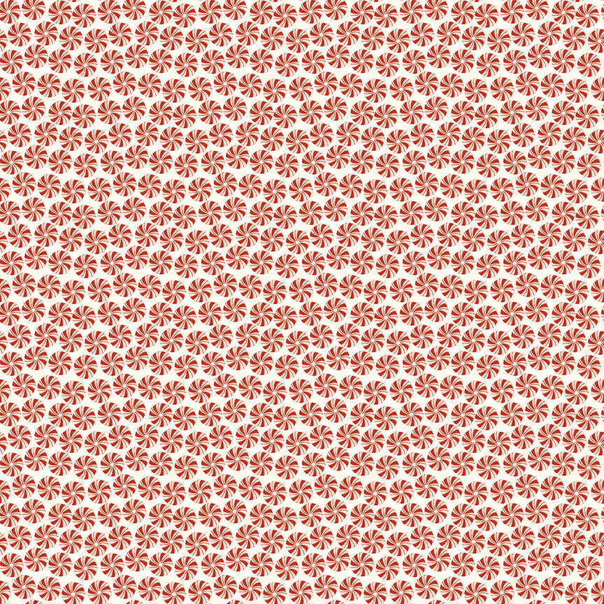 Christmas is in Town, C14742 Cream Peppermints, sold by the 1/2 yard, PREORDER - Good Vibes Quilt Shop