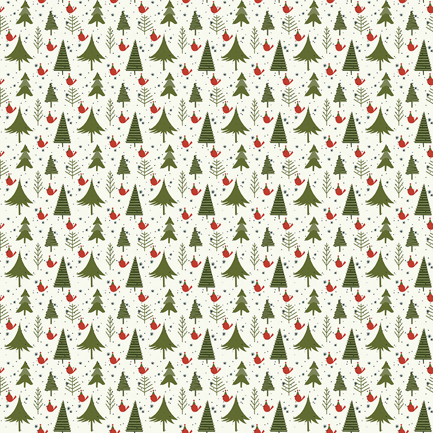 Christmas is in Town, C14744-Cream Trees, sold by the 1/2 yard, PREORDER - Good Vibes Quilt Shop