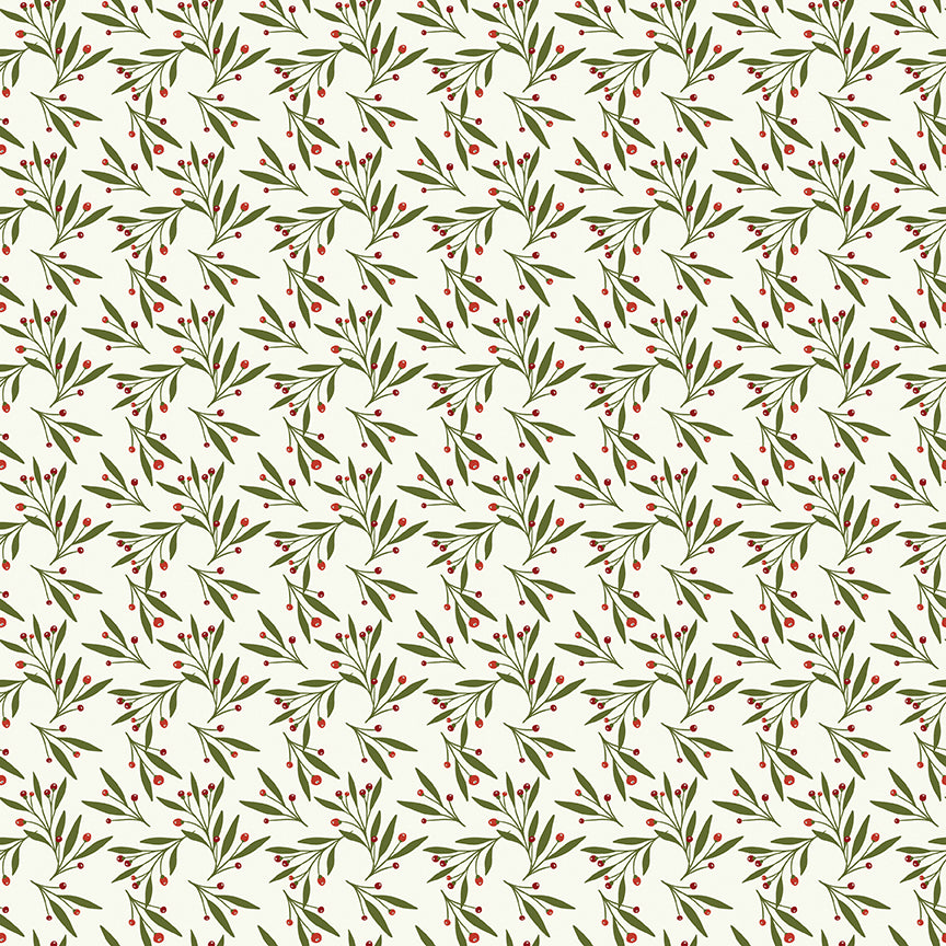Christmas is in Town, C14745-Cream Mistletoe, sold by the 1/2 yard, PREORDER - Good Vibes Quilt Shop