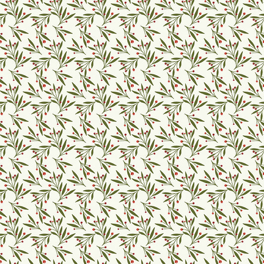 Christmas is in Town, C14745-Cream Mistletoe, sold by the 1/2 yard, PREORDER - Good Vibes Quilt Shop