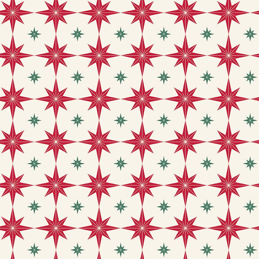 Merry Little Christmas, by My Mind's Eye, C14843 Cream Starbursts - Good Vibes Quilt Shop