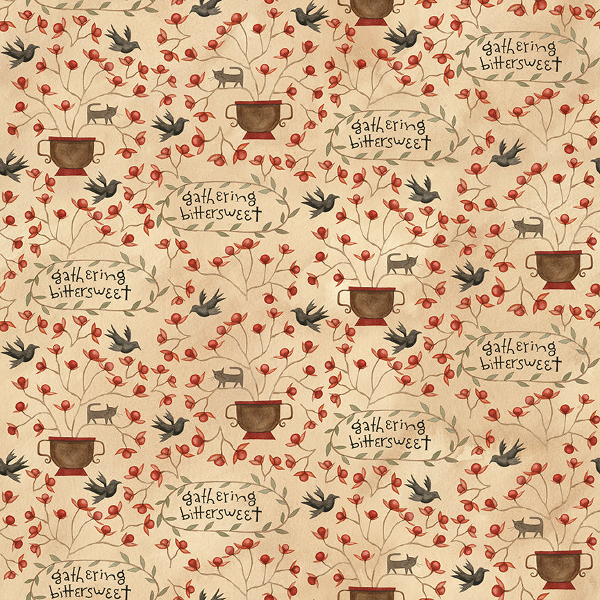 Bittersweet Farm, Cornsilk Gathering Cornsilk Cream, C14852 - Good Vibes Quilt Shop