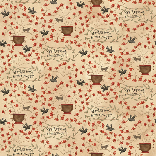 Bittersweet Farm, Cornsilk Gathering Cornsilk Cream, C14852 - Good Vibes Quilt Shop