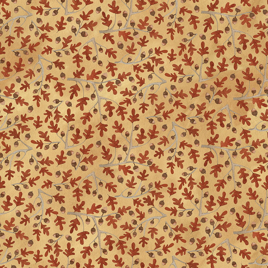Bittersweet Farm, Harvest Gold Oaks and Acorns, C14853 Harvest Cream - Good Vibes Quilt Shop