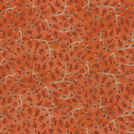 Bittersweet Farm, Squash Gold Oaks and Acorns, C14853 Squash Orange - Good Vibes Quilt Shop