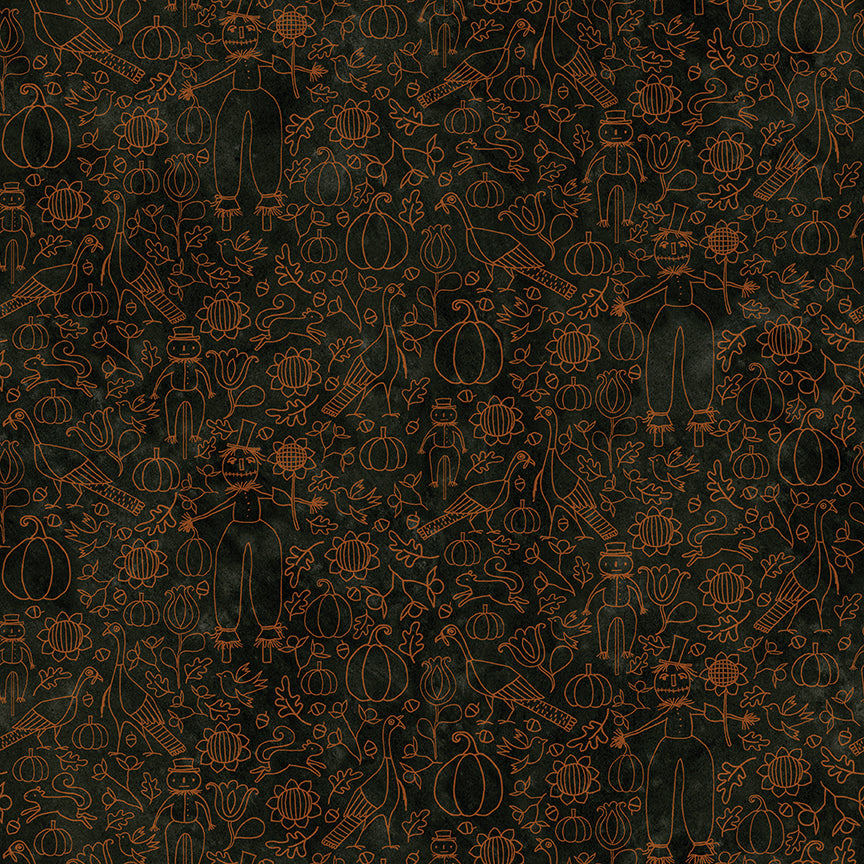 Bittersweet Farm, Midnight Icons, C14855 Midnight Brown - Good Vibes Quilt Shop