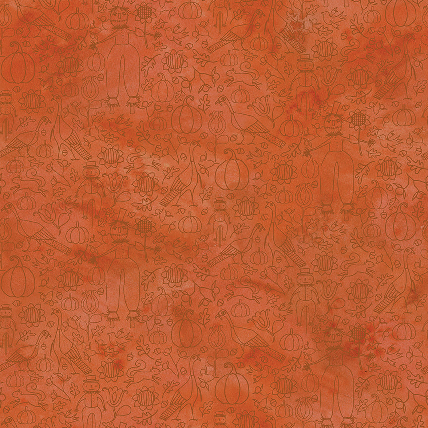 Bittersweet Farm, Squash Icons C14855 Squash Orange - Good Vibes Quilt Shop