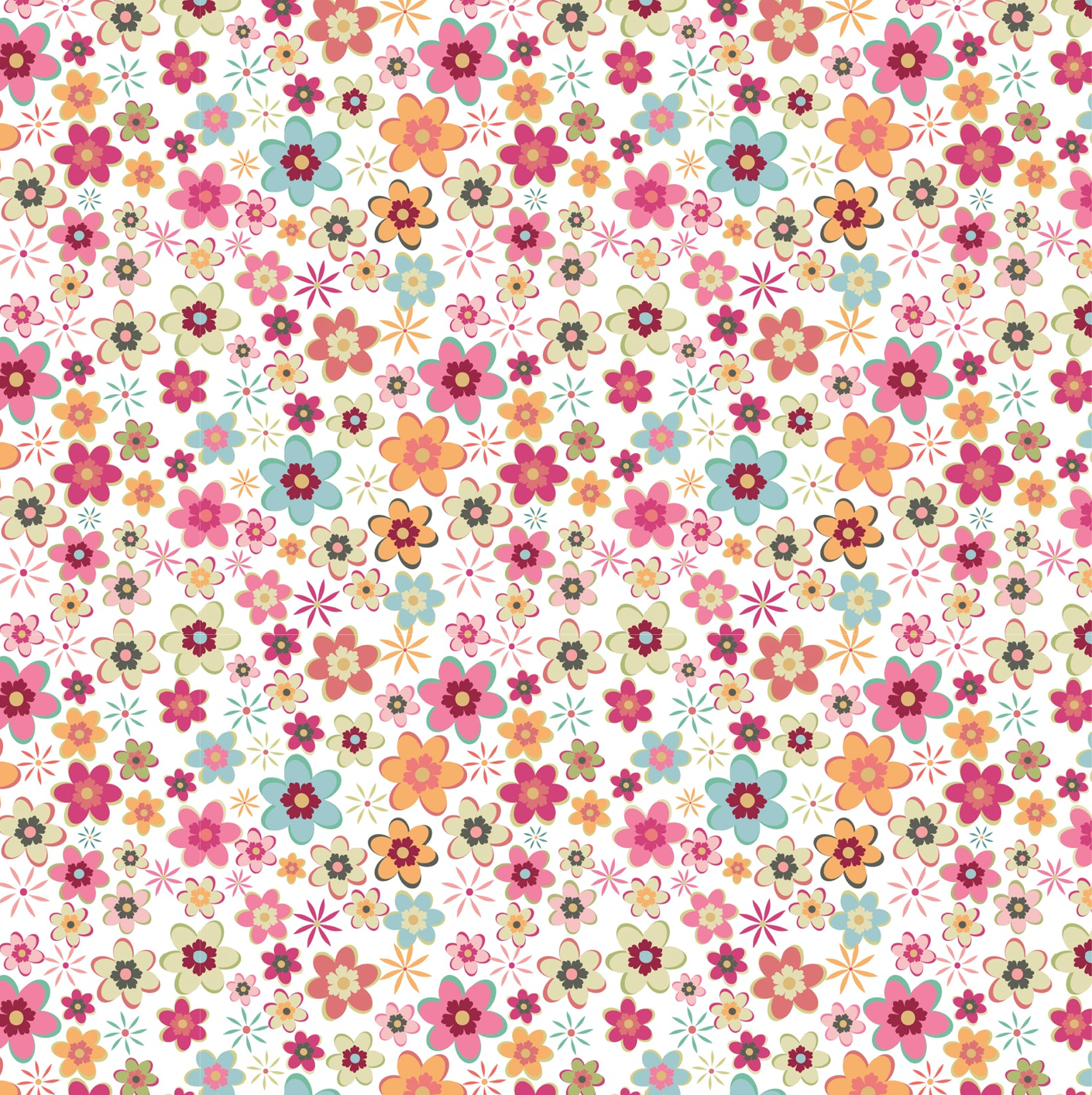 Calico Cowgirls, Cowgirl Meadow White, CW24816, sold by 1/2 yard, *PREORDER - Good Vibes Quilt Shop