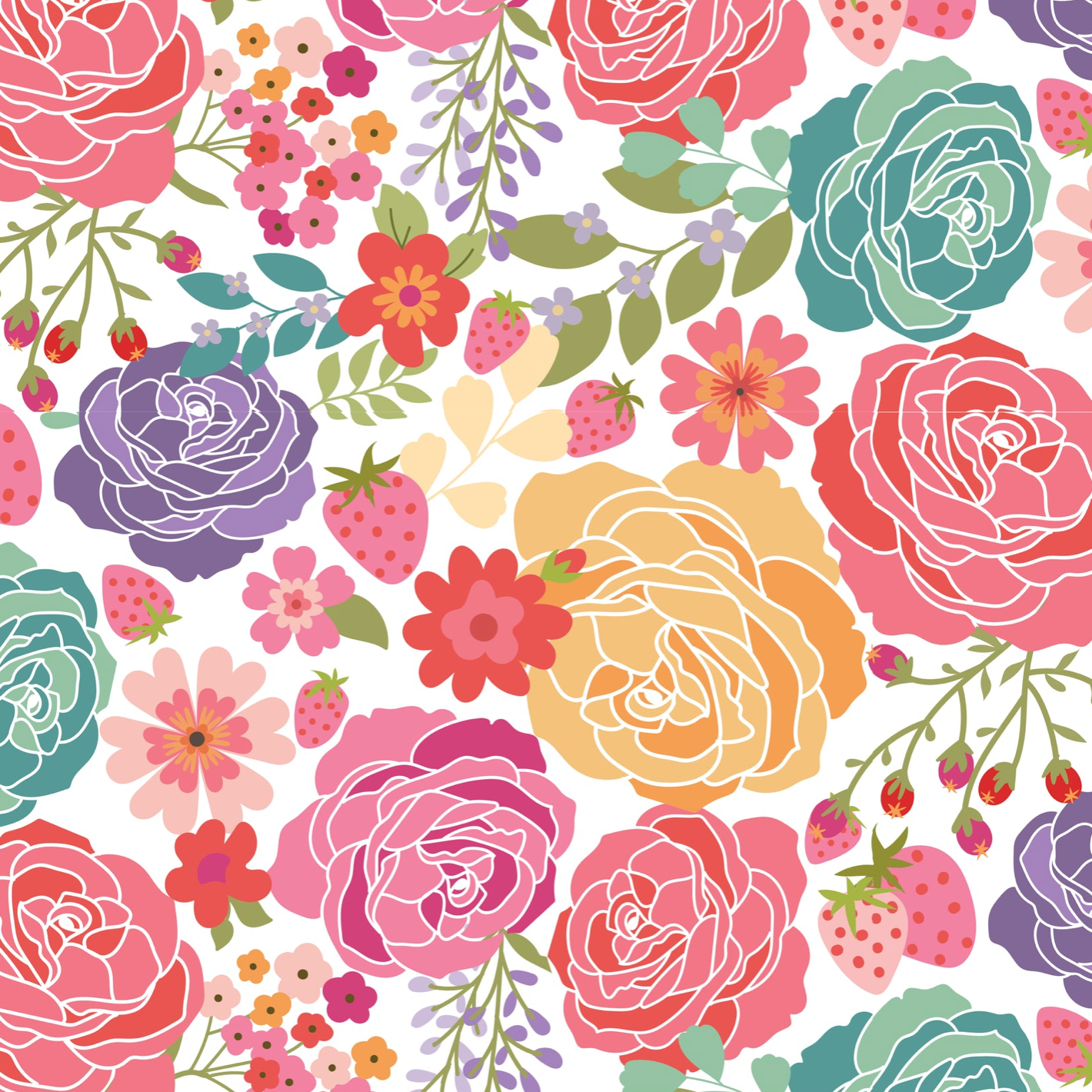 Calico Cowgirls, Texas Rose White, CW24800, sold by 1/2 yard, *PREORDER - Good Vibes Quilt Shop