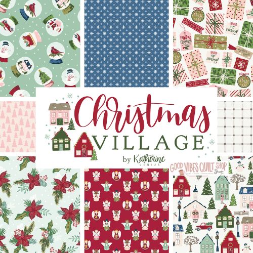 Christmas Village College Katherine Lenius Riley Blake Quilt Fabric