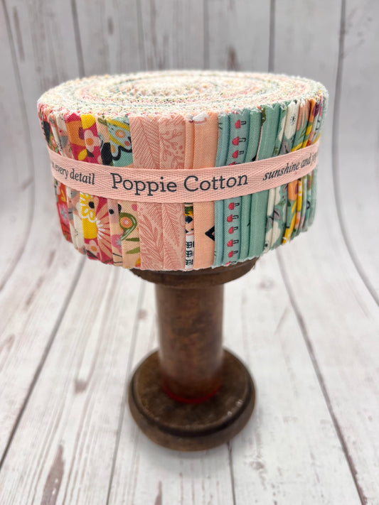 Cottage Charm Fabric by Poppie Cotton, 2.5" Strips Precut, 21 prints with 42 pieces - Good Vibes Quilt Shop