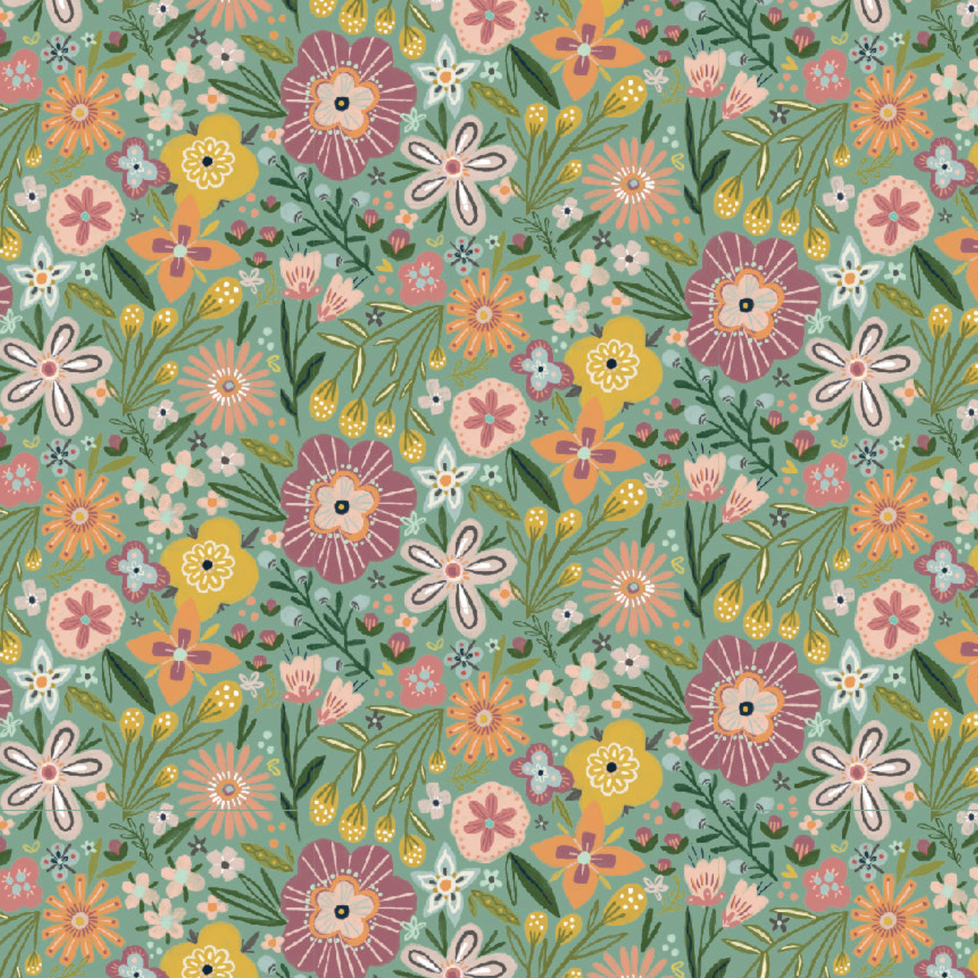 Cottage Charm, Bursting Blossom Teal CH24750, sold by the 1/2 yard, *PREORDER - Good Vibes Quilt Shop