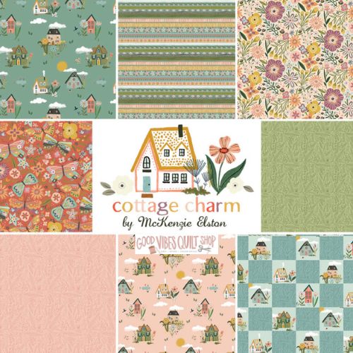 Cottage Charm Fabric by Poppie Cotton, 2.5" Strips Precut, 21 prints with 42 pieces