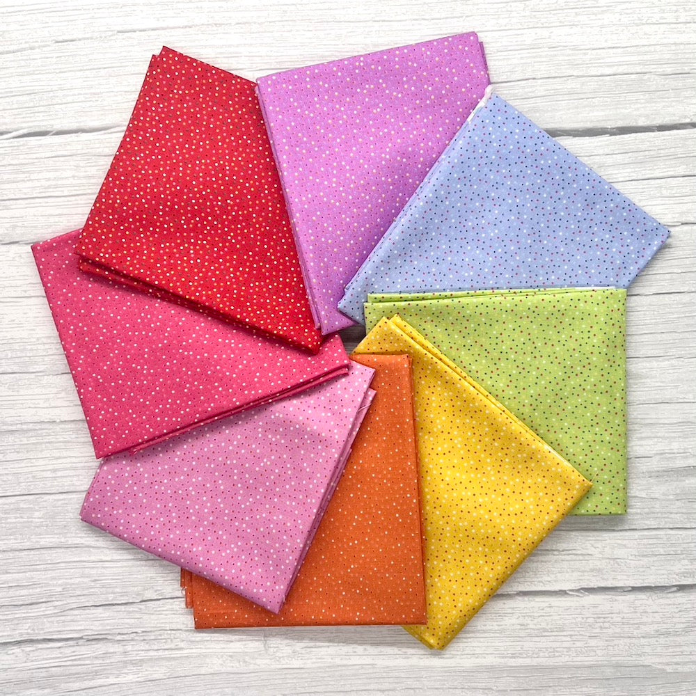 Country Confetti Brights, Fat Quarter Bundle 8 Prints - Good Vibes Quilt Shop
