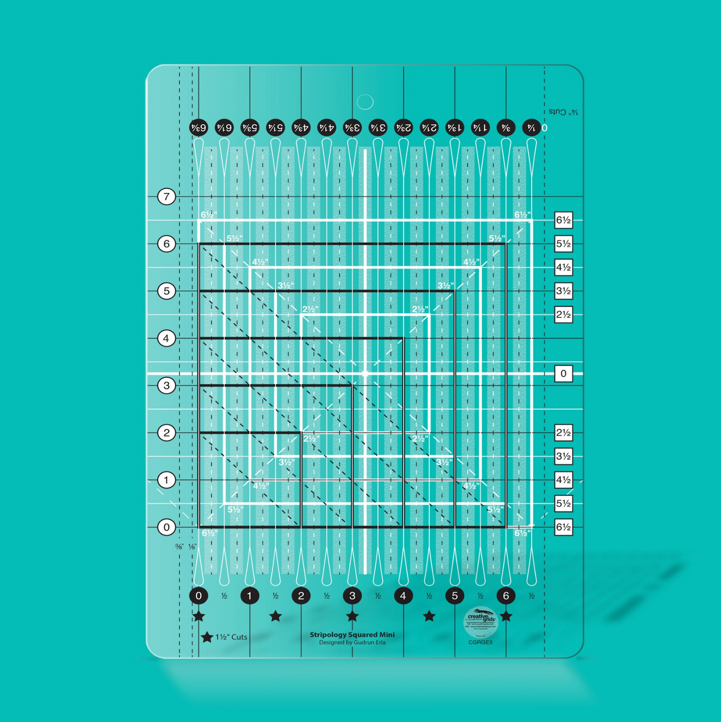 Creative Grids Stripology Mini Quilt Ruler, CGRGE3 - Good Vibes Quilt Shop