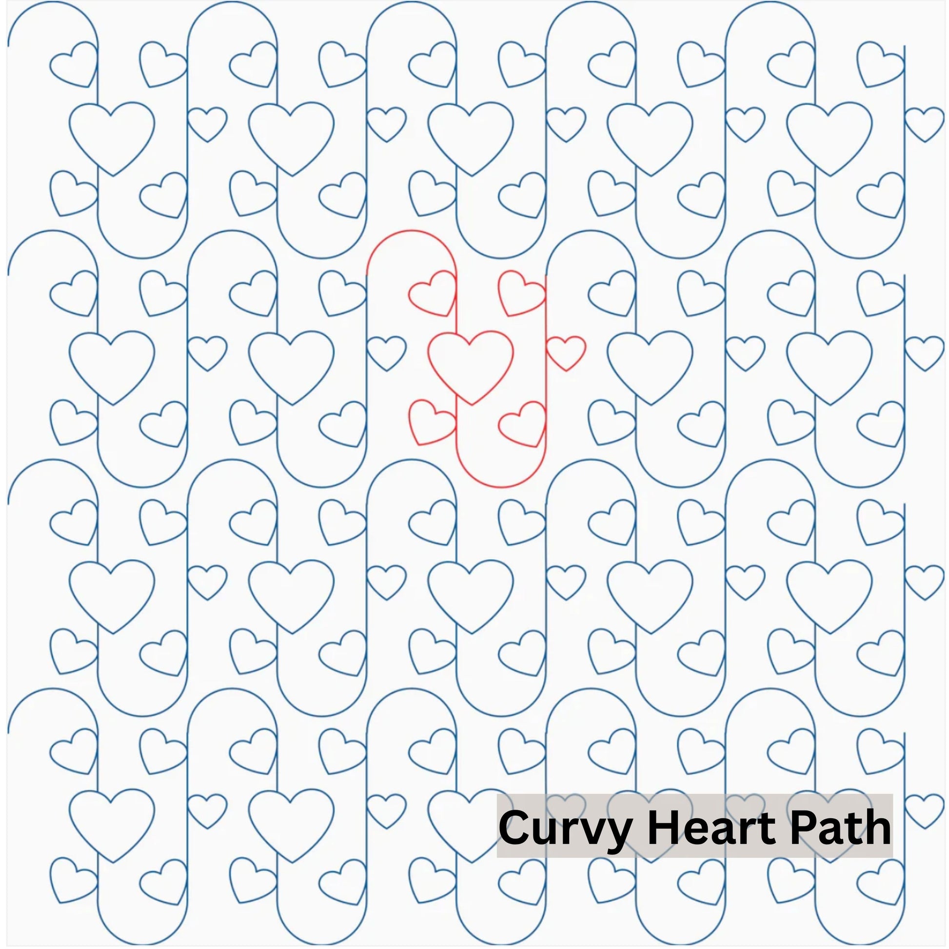 Heart Patterns Pantograph Patterns for Edge to Edge for Longarm Quilting - Good Vibes Quilt Shop