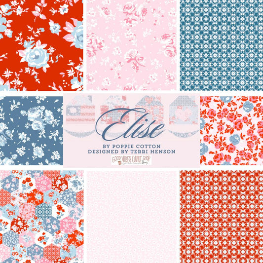 Elise, Quilted Roses Multi, EE25516 PANEL, PREORDER! - Good Vibes Quilt Shop