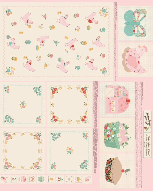 Farmhouse Fancy Fabric by Poppie Cotton, Tea Towel Project Panel