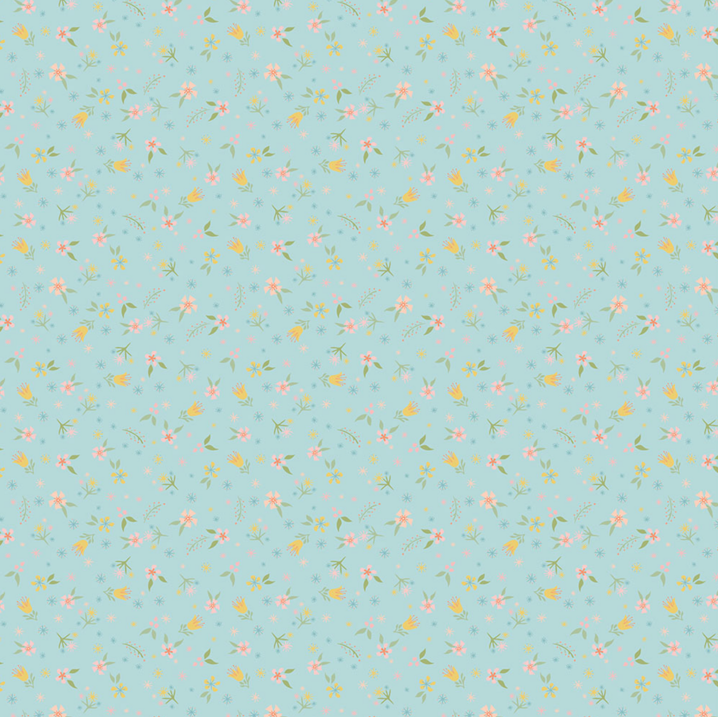 Finding Wonder Fabric, Blossom, Blue, FW24203, sold by the 1/2 yard - Good Vibes Quilt Shop