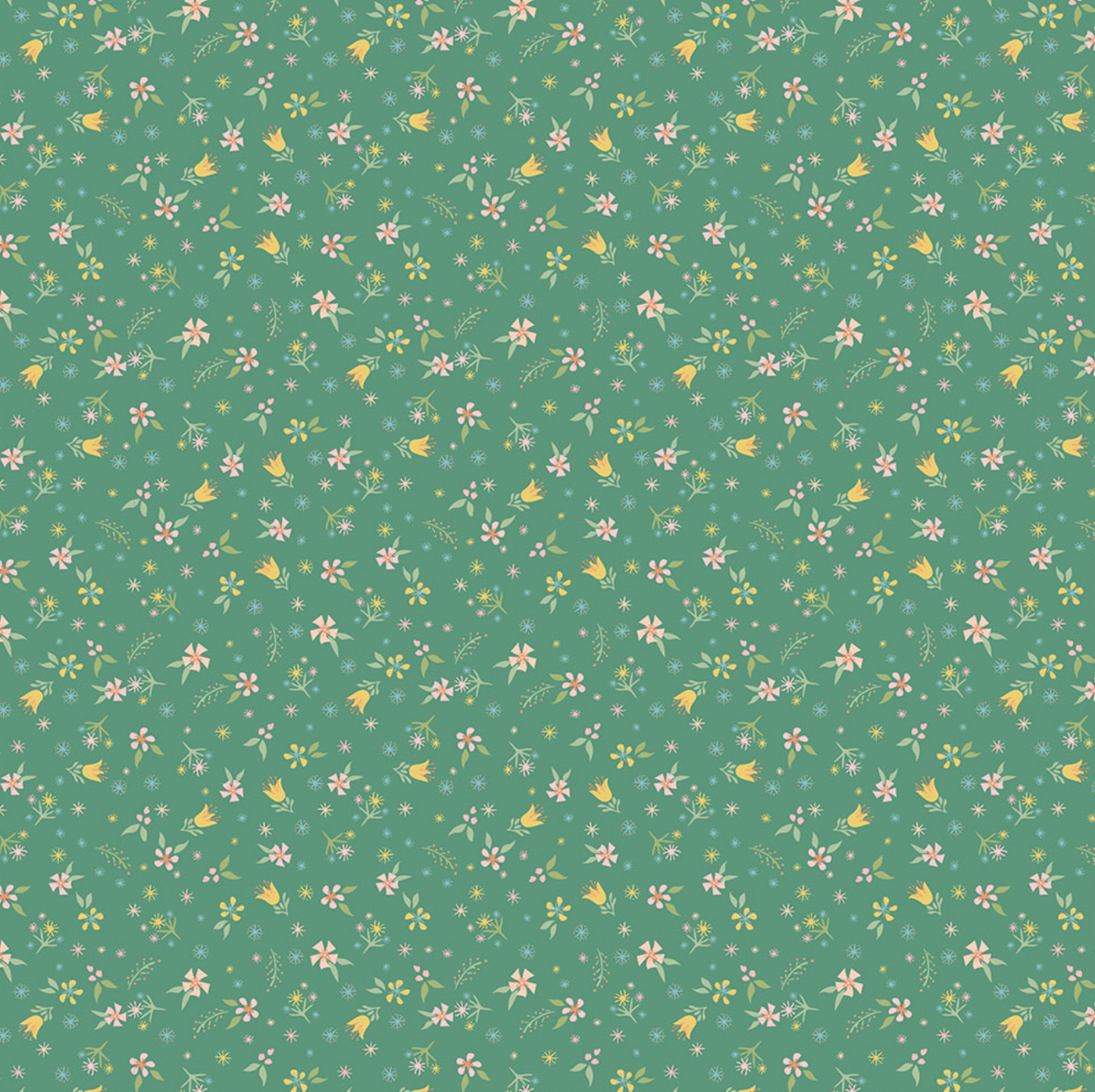 Finding Wonder Fabric, Blossom, Green, FW24204, sold by the 1/2 yard - Good Vibes Quilt Shop