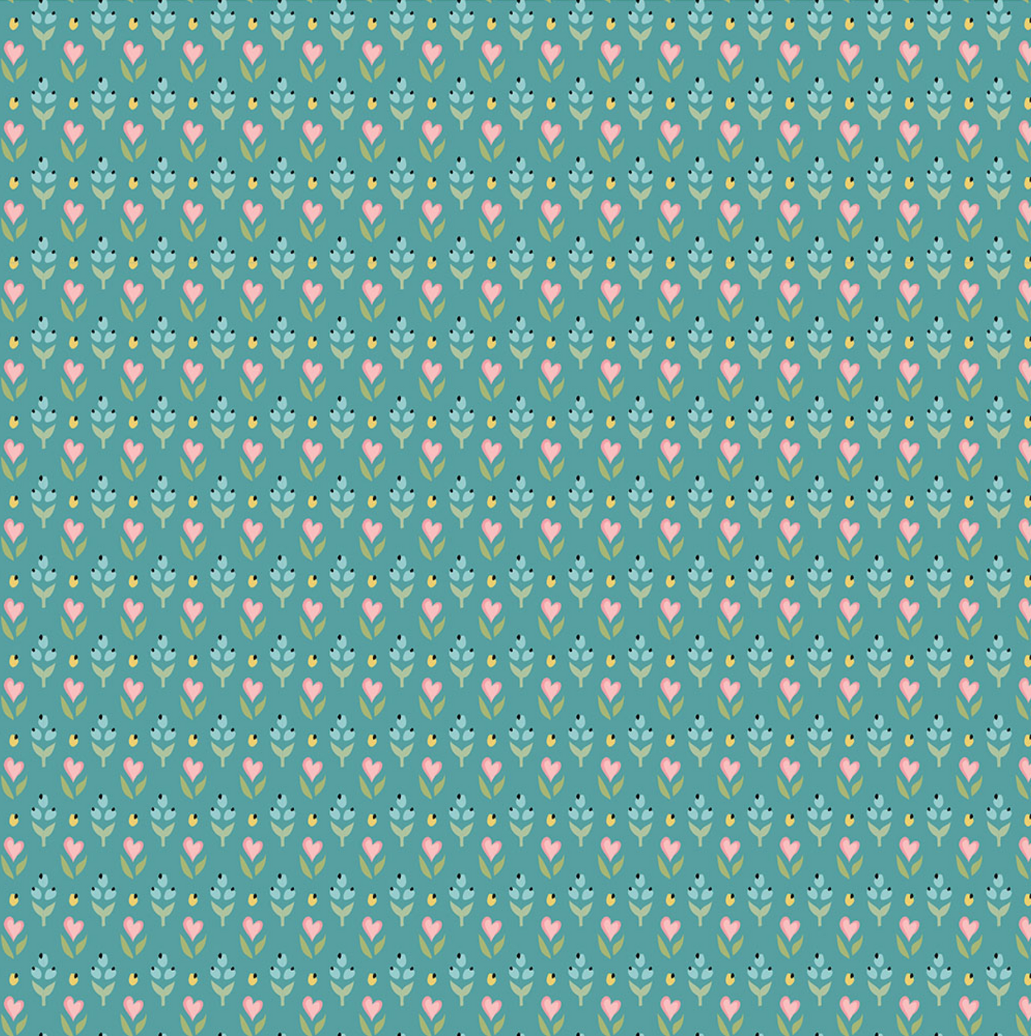 Finding Wonder Fabric, Hearts and Berries, Blue, FW24215, sold by the 1/2 yard - Good Vibes Quilt Shop