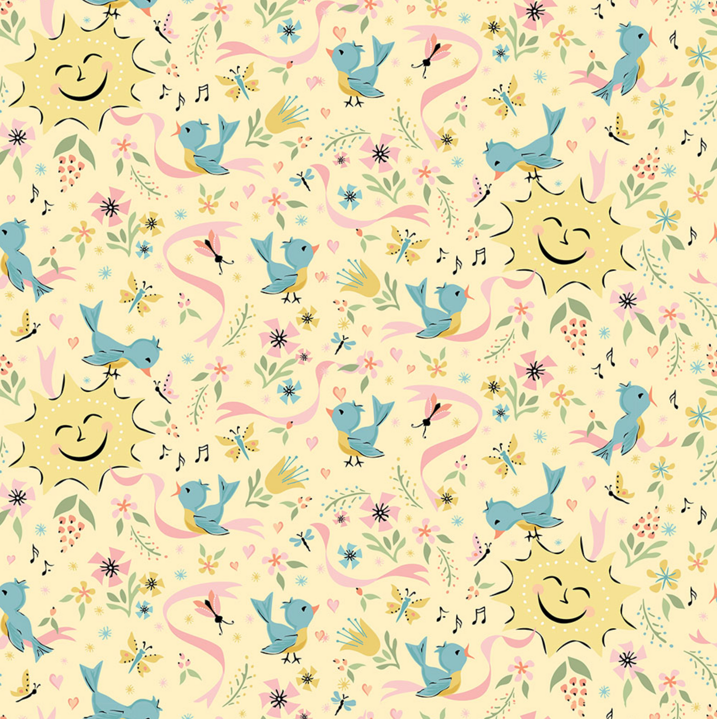 Finding Wonder Fabric, Sunshine Yellow, FW24201, sold by the 1/2 yard - Good Vibes Quilt Shop